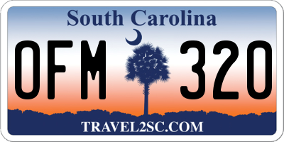 SC license plate OFM320