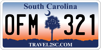 SC license plate OFM321
