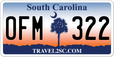 SC license plate OFM322