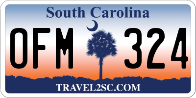 SC license plate OFM324