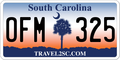 SC license plate OFM325