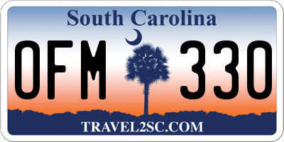 SC license plate OFM330