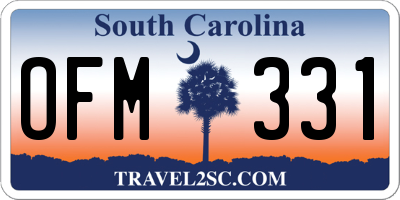 SC license plate OFM331