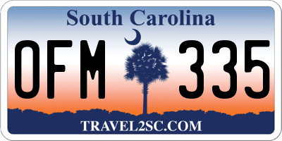 SC license plate OFM335
