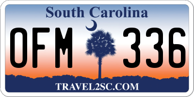 SC license plate OFM336