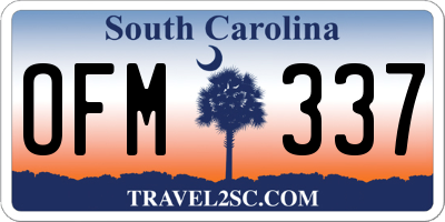 SC license plate OFM337