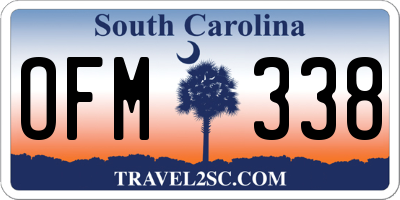 SC license plate OFM338