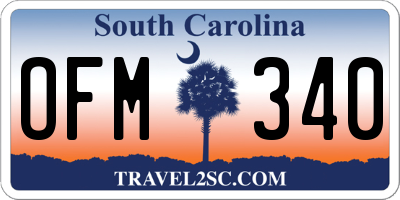 SC license plate OFM340