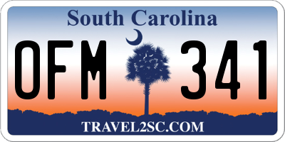 SC license plate OFM341