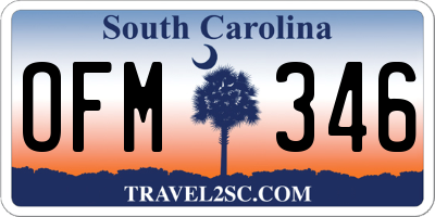 SC license plate OFM346