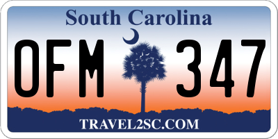SC license plate OFM347