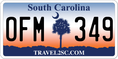 SC license plate OFM349