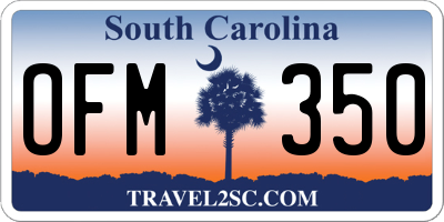 SC license plate OFM350