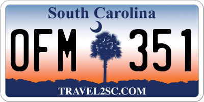 SC license plate OFM351