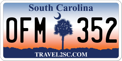 SC license plate OFM352
