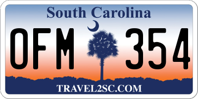 SC license plate OFM354