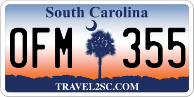 SC license plate OFM355