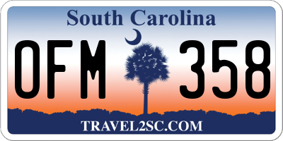 SC license plate OFM358