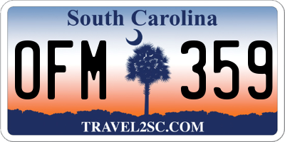 SC license plate OFM359