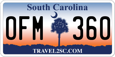 SC license plate OFM360