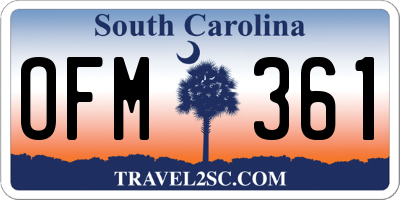 SC license plate OFM361