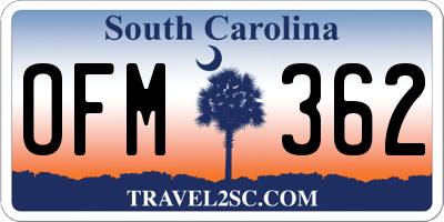 SC license plate OFM362