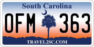SC license plate OFM363
