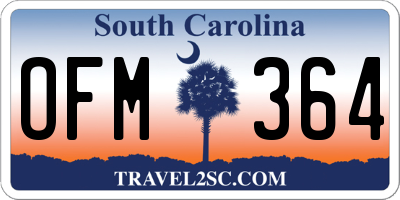 SC license plate OFM364