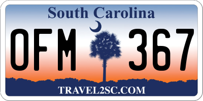 SC license plate OFM367