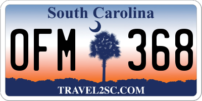SC license plate OFM368