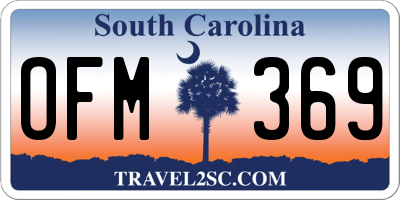 SC license plate OFM369
