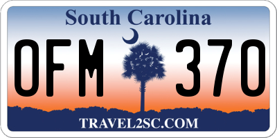 SC license plate OFM370