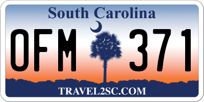 SC license plate OFM371