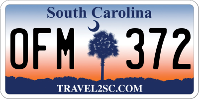 SC license plate OFM372