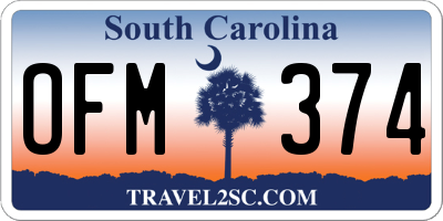 SC license plate OFM374