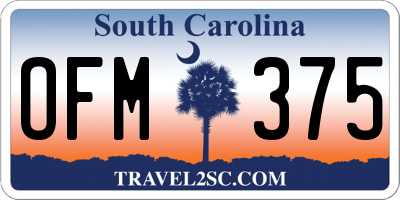 SC license plate OFM375