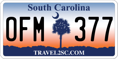 SC license plate OFM377