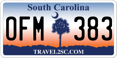 SC license plate OFM383