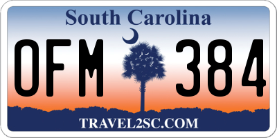 SC license plate OFM384