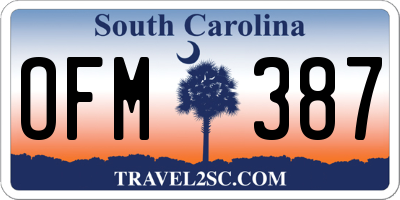 SC license plate OFM387