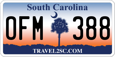 SC license plate OFM388