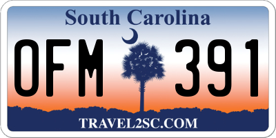 SC license plate OFM391