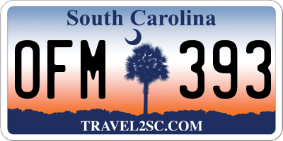 SC license plate OFM393