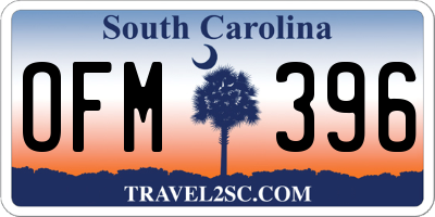 SC license plate OFM396