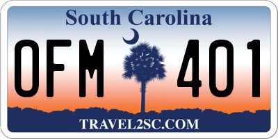 SC license plate OFM401