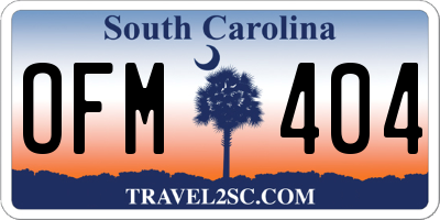 SC license plate OFM404