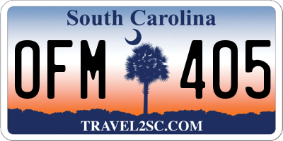 SC license plate OFM405