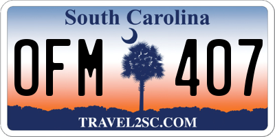 SC license plate OFM407
