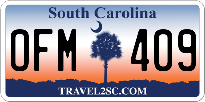 SC license plate OFM409