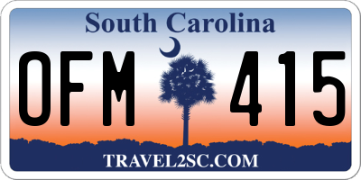 SC license plate OFM415